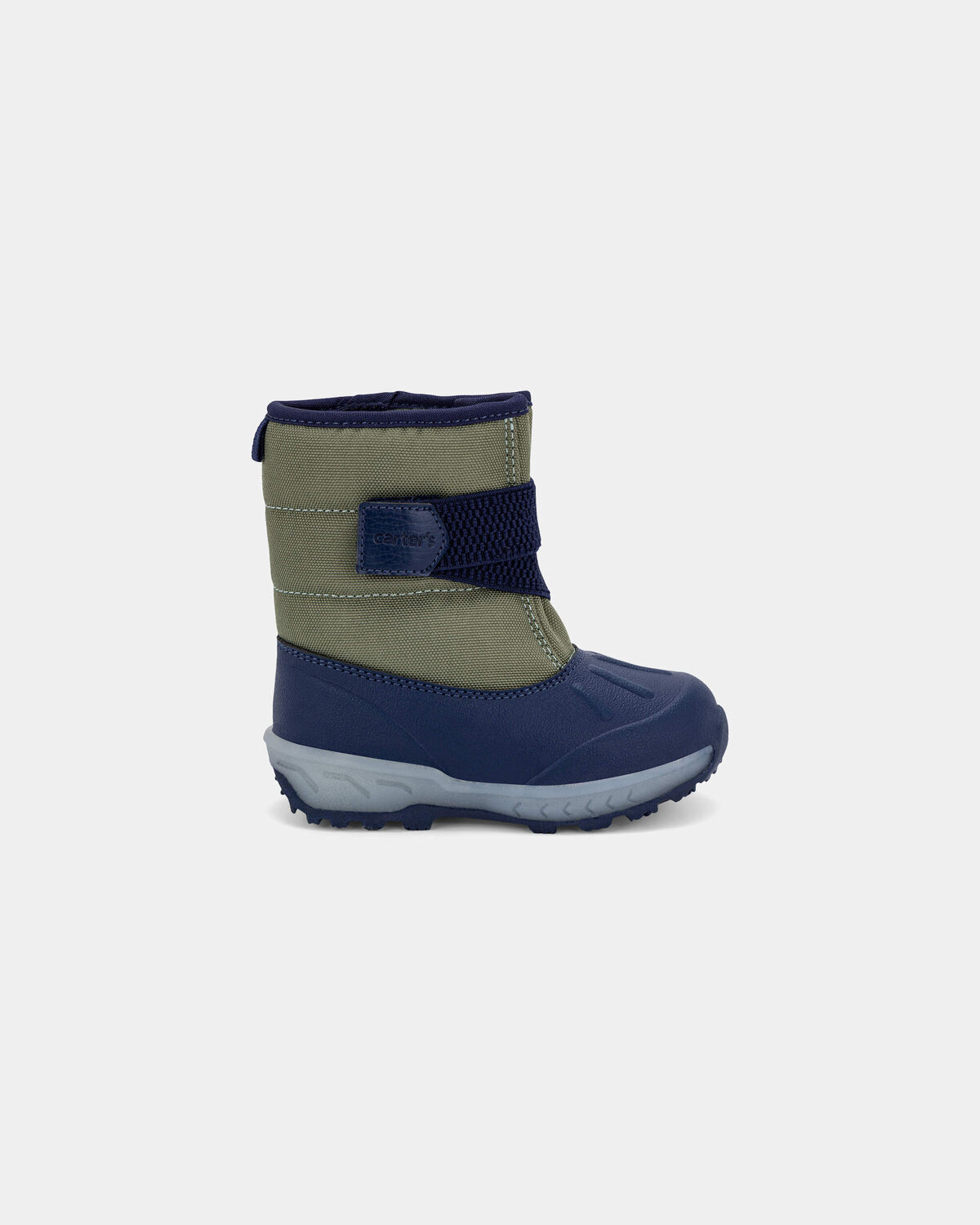 Toddler Boy Color Block Snow Boots - Olive/Navy - Image 2