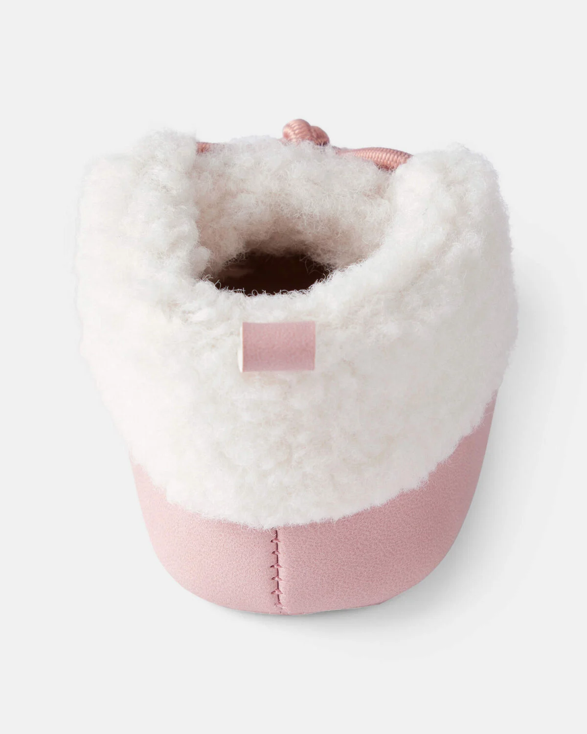 Baby Girl Sherpa Moccasin Boots - Pink/White - Image 3