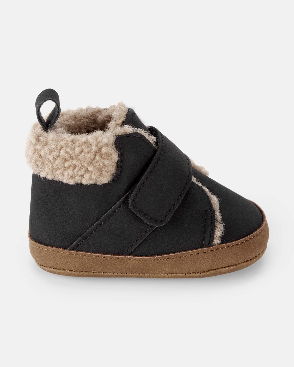 Baby Boy Sherpa Boots - Black/Brown - Image 2