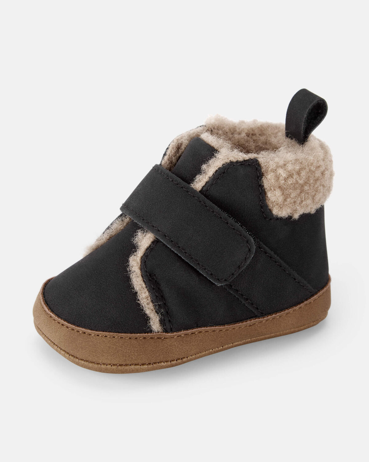 Baby Boy Sherpa Boots - Black/Brown - Image 6