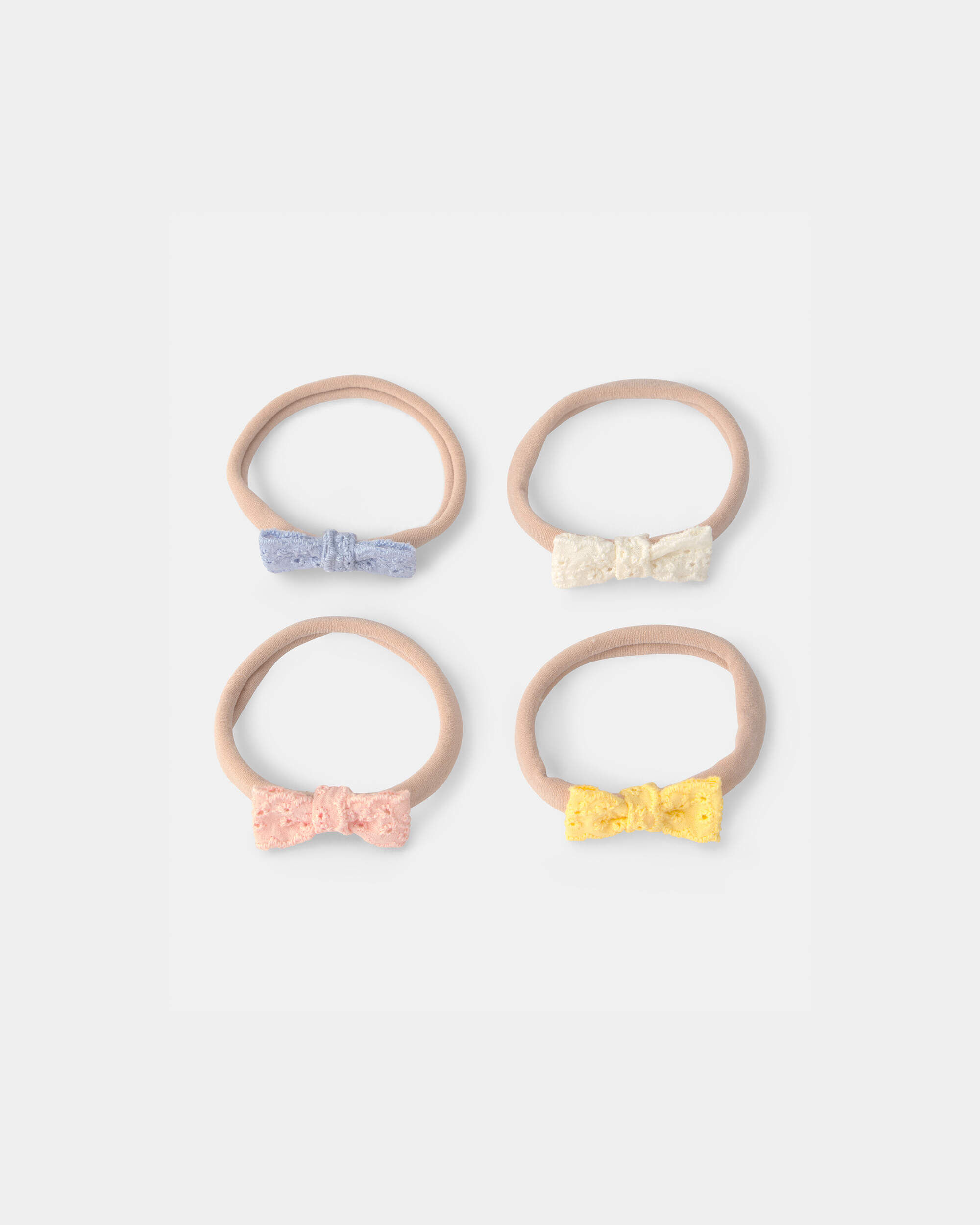 Baby Girl 4-Pack Headwraps - Orange/Blue/Cream - Image 2