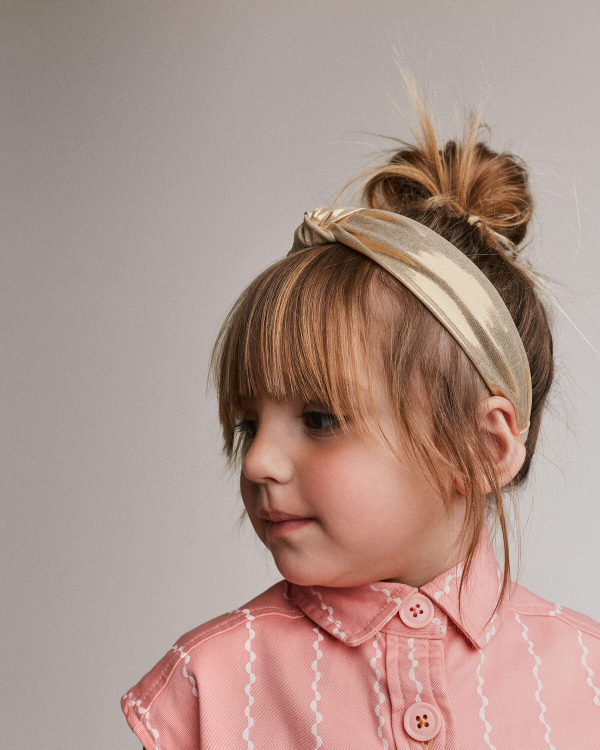 Toddler Girl Metallic Knotted Headband - Gold - Image 3