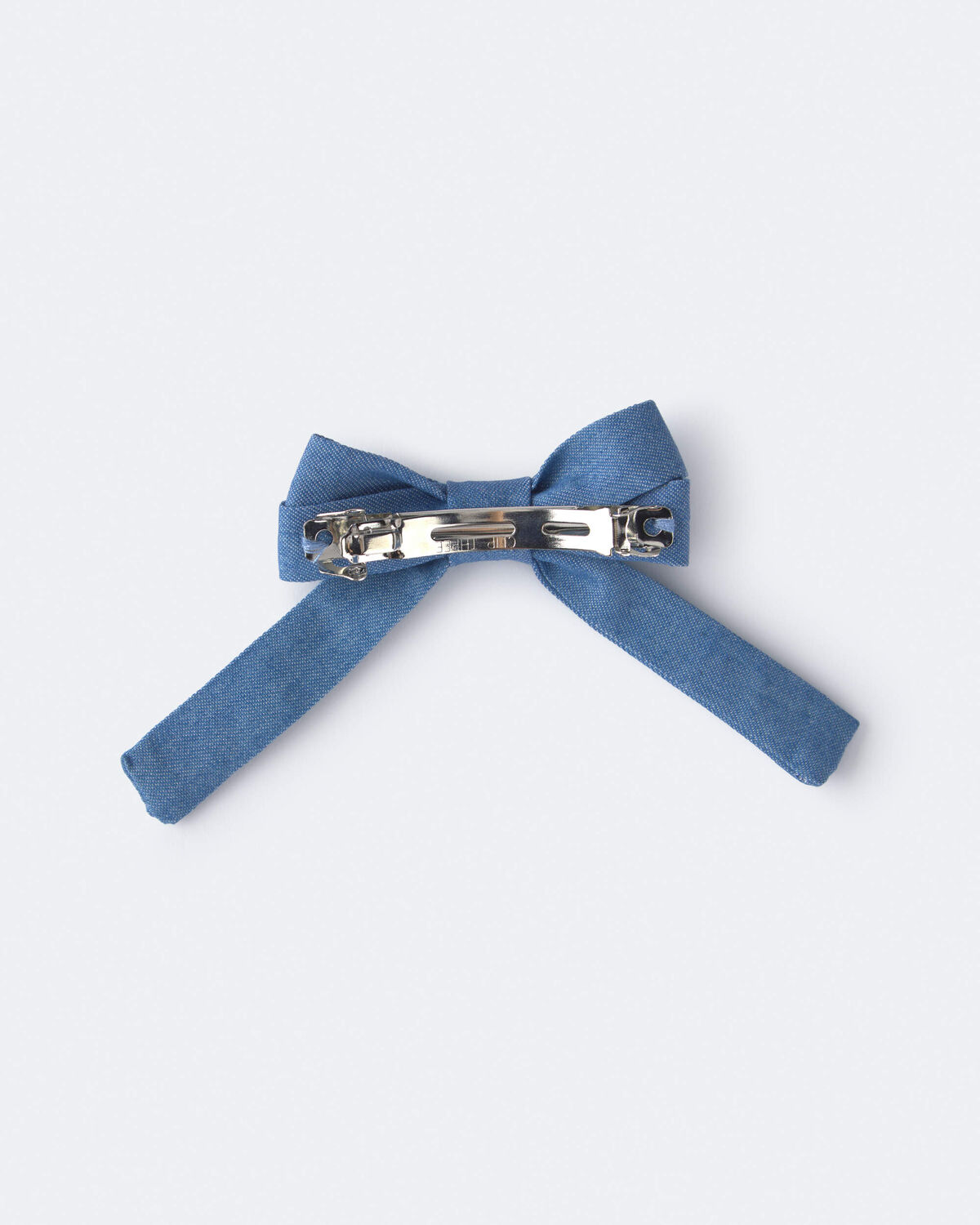 Toddler Girl 2-Pack Bow Hair Clips in Chambray - Blue - Image 5
