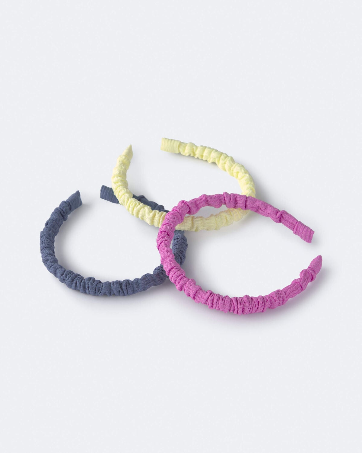 Toddler Girl 3-Pack Headbands - Blue/Yellow/Purple - Image 2