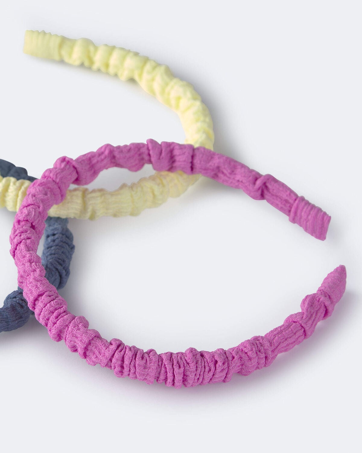 Toddler Girl 3-Pack Headbands - Blue/Yellow/Purple - Image 5