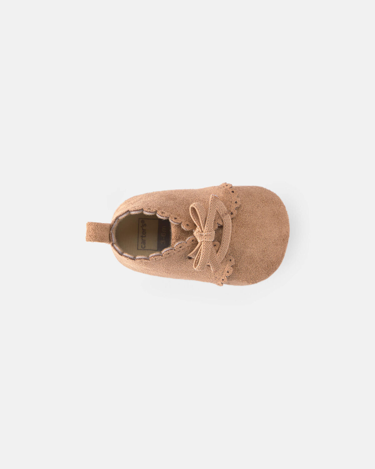 Baby Girl Bow Mocassin Shoes - Tan - Image 5