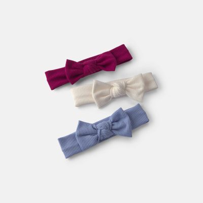 Toddler Girl 3-Pack Bow Headwraps - Pink/Cream/Blue