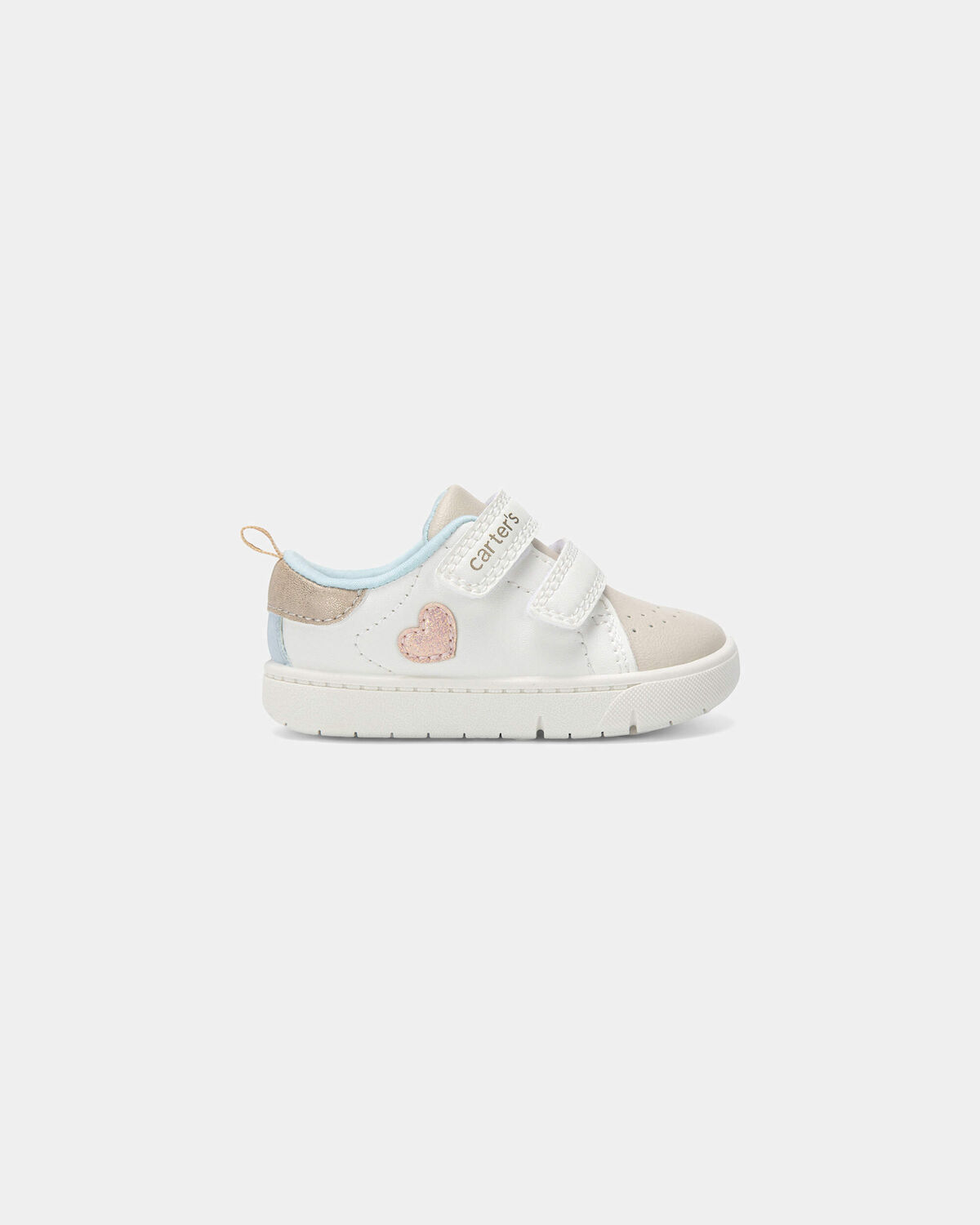 Baby Girl Every Step® First Walker Heart Casual Shoes - White/Tan - Image 2