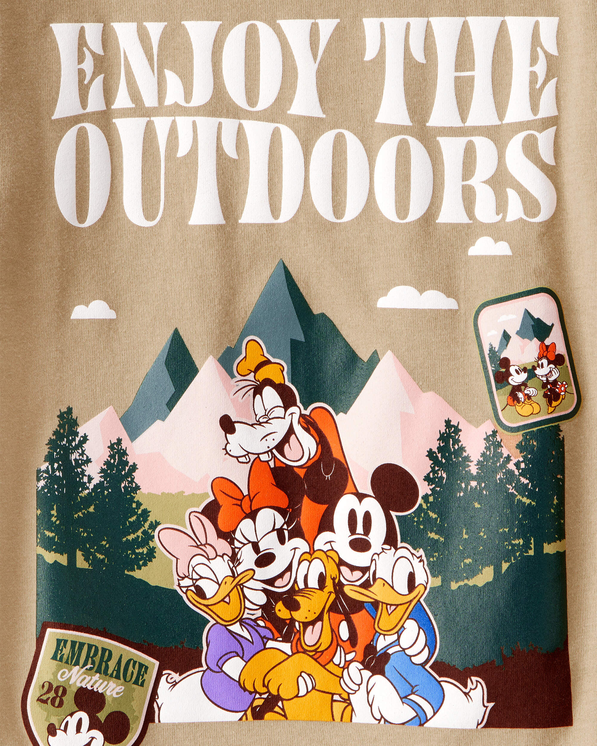 Toddler Boy "Enjoy The Outdoors" Mickey & Friends Short-Sleeve Graphic Tee - Brown - Image 3