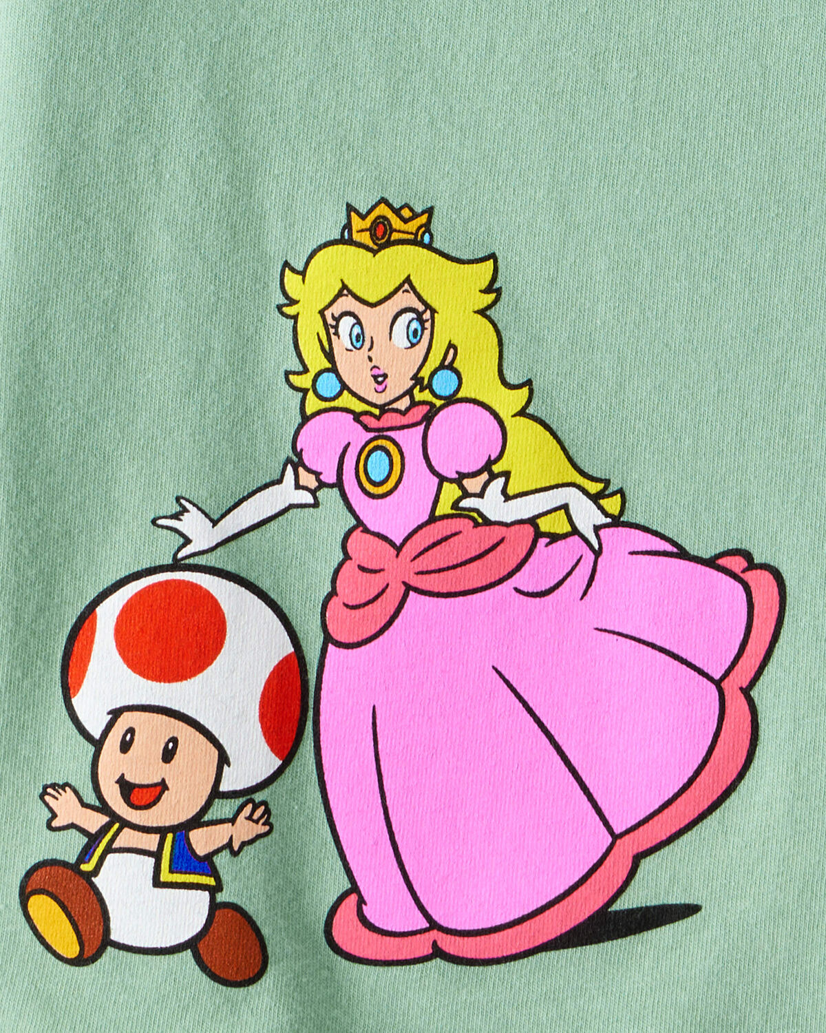 Girls Super Mario Bros™ Princess Peach Short-Sleeve Graphic Tee - Green - Image 2